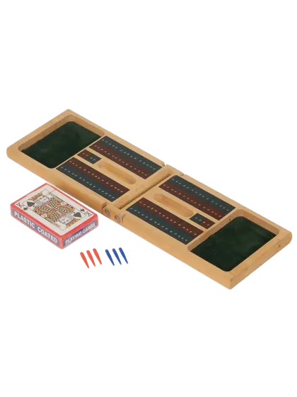 Wood cribbage game gift set, engraved