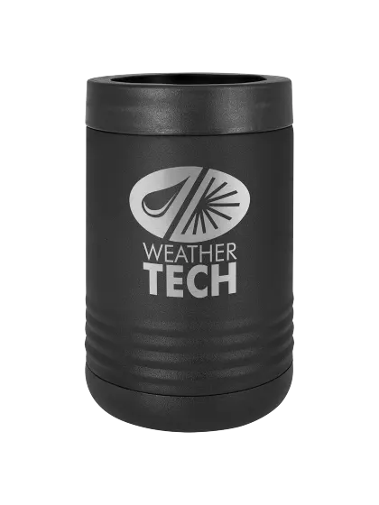 Black stainless steel tumbler, laser engraved through the powder coat