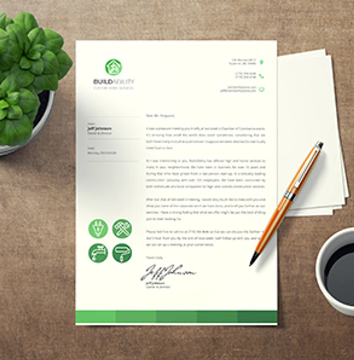 Branded letterhead and envelopes